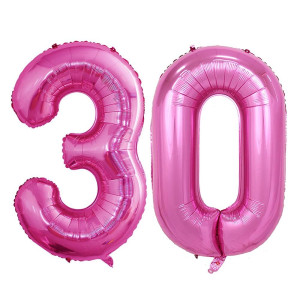 Goer Number 30 Balloons For 30Th Birthday Party Decorations 42 Inch Jumbo Foil Helium Balloons For 30Th Anniversary Hot Pink