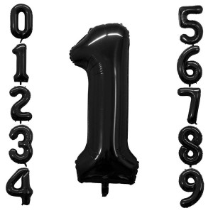 Goer Black Foil Balloons Number 1 Huge Number Balloons For 1St Birthday Party Supplies Anniversary Decorations 3 Pcs 42 Inch 32