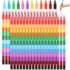 Gersoniel Stacking Colored Crayons Diy Rainbow Pencils For Kids Stackable Colorful Stacker Crayon Buildable Crayons Party Favors