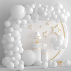 Tuparka 102 Pcs White Balloons Garland Arch Kit White Balloon Different Size 5 10 12 18 Inch White Balloons With Garland Strip F