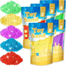 Value Pack 11Lbs Of 5 Colored Moldable Selfsticking Sand Never Dries Out Fun For Kids Bulk Refill For Sensory Sand Box Toys