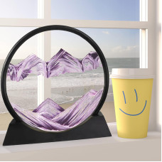 Winthfure Moving Sand Art Picture3D Deep Sea Sandscape In Round Glass Flowing Sand Frame Kids Large Desktop Dynamic Art Toys R