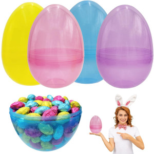 The Dreidel Company The Dreidel Massive Translucent Fillable Easter Eggs Colorful Bright Perfect For Easter Hunt Surprise As