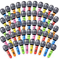 Zhanmai Inflatable Microphones Blow Up Microphone Assorted Colors Inflatable Microphone Props Plastic Toys For Musical Concert T