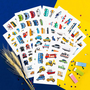 Bulbacraft Truck Stickers Construction Stickers Train Airplane Tractor Boat Fire Truck And Race Car Stickers Extra Dur