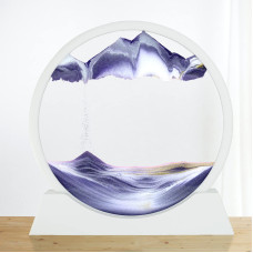 Winthfure Moving Sand Art Picture 3D Deep Sea Sandscape In Round Glass Flowing Sand Frame Childrens Large Desktop Art Toys Ho