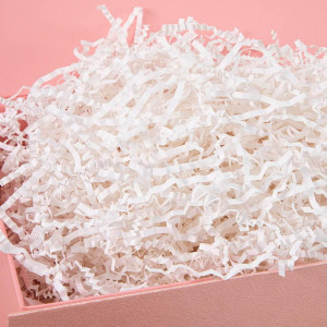 Obmmirao 1 Lb White Crinkle Cut Paper Shred Filler For Gift Wrapping Basket Filling Decorative Grass Shredded Paper For Gift