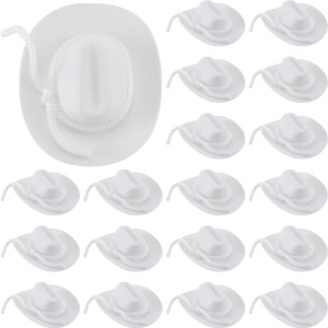 24 Pcs Mini Cowgirl Hat Cowboy Miniature Hat Western Wedding Doll Hats For Birthday Decorations Favors 2 Inch White