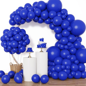 Rubfac 129Pcs Royal Blue Balloons Different Sizes 18 12 10 5 Inch For Garland Arch Blue Balloons For Birthday Party Graduation