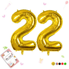 Smlpuame 40 Inch Number Balloon 09 Gold Large Number 22 Balloons Digital Balloons For Birthday Party Celebration Decorations Su