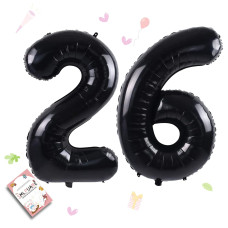 Smlpuame 40 Inch Number Balloon 09 Black Large Number 26 Balloons Digital Balloons For Birthday Party Celebration Decorations S