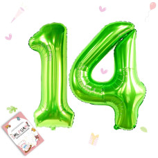 Smlpuame 40 Inch Number Balloon 09 Green Large Number 14 Balloons Digital Balloons For Birthday Party Celebration Decorations S