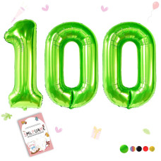 Smlpuame 40 Inch Number Balloon 09 Green Large Number 100 Balloons Digital Balloons For Birthday Party Celebration Decorations