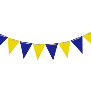 Zooyoo 20 Feet Blue And Yellow Pennant Banner Paper Triangle Flags Bunting For Baby Birthday Party Wedding Decor Baby Shower