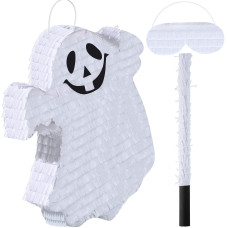 Halloween Ghost Piata Spooky White Ghost Piata With Stick And Blindfold Halloween Hanging Decoration Mexican Piata For Kids Birt