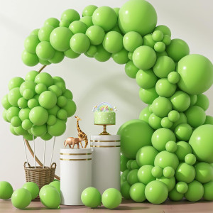 Rubfac Lime Green Balloons 129Pcs Light Green Balloons 18 12 10 5 Inch Fruit Green Latex Party Balloons For Birthday Dinosaur Ju