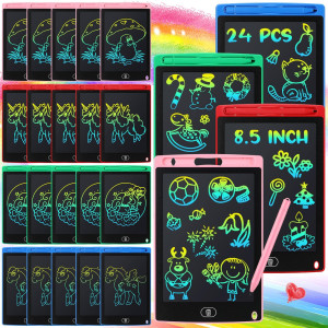 Zhehao 24 Pieces Lcd Writing Tablet Doodle Board 85 Inch Colorful Reusable Screen Board Pad Reusable Drawing Writing Learning E