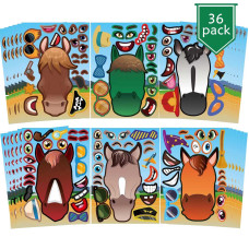 24 Sheets Make Your Own Horse Stickers For Kids Toddlers Make A Face Stickers For Kids Birthday Party Favors Stickers Race Hor