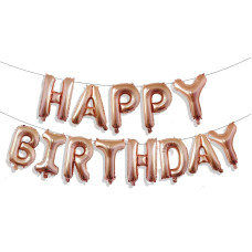 Happy Birthday Banner Balloon Rose Gold 16 Inch Happy Birthday Mylar Foil Balloon Letters Banner Self Inflating Happy Birthday