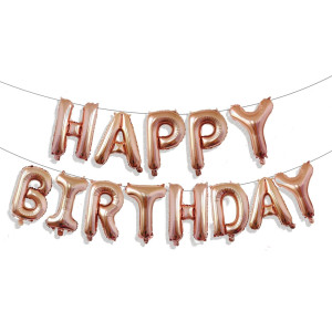 Happy Birthday Banner Balloon Rose Gold 16 Inch Happy Birthday Mylar Foil Balloon Letters Banner Self Inflating Happy Birthday