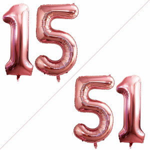 Goer Number 15 Balloons For 15Th Birthday Sweet 15 Party Decorations 42 Inch Jumbo Foil Helium 51 Balloons For 51St Birthday Par