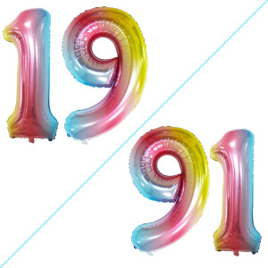 Goer Number 19 Balloons For 19Th Birthday Sweet 19 Party Decorations 42 Inch Jumbo Foil Helium 91 Balloons For 91St Birthday Par