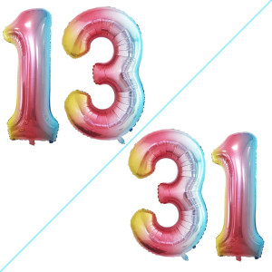 Goer Number 13 Balloons For 13Th Birthday Sweet 13 Party Decorations 42 Inch Jumbo Foil Helium 31 Balloons For 31St Birthday Par