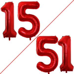 Goer Number 15 Balloons For 15Th Birthday Sweet 15 Party Decorations 42 Inch Jumbo Foil Helium 51 Balloons For 51St Birthday Par