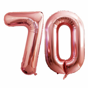 Goer Number 70 Balloons For 70Th Birthday Party Decorations 42 Inch Jumbo Foil Helium Balloons For 70Th Anniversary Rose Gold