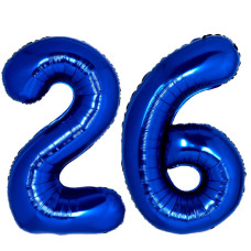 40Inch Navy Blue Number 26 Balloons Helium Giant Jumbo Digital 62 26Th Birthday Decors For Women Girl Boy 26Th Or 62Th Birthday