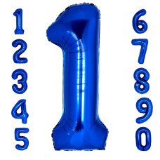 Huge 40 Inch Navy Blue Number 1 Balloon One Balloon For First Birthday Decors Kids Boys Girl Helium Hot Blue Theme Party Number