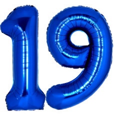 Giant Navy Blue 19 Balloon Number 40 Inch Blue 19 Birthday Decorations For Women Happy 19Th Birthday Decors For Men Girls Numb