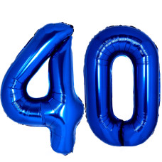 40 Inch Blue 40 Number Balloons Giant Jumbo Huge 40 Foil Mylar Helium Number Digital Balloons Navy Blue Birthday Mylar Digital B