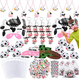 Fozi Cozi 134Pcs Cow Party Favors For Kids 48 Farm Animal Birthday Party Supplies Cow Baby Shower Goodie Bag Stuffers Include