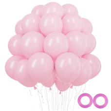 Rubfac Pastel Pink Balloons Latex Party Balloons 100Pcs 12 Inch Light Pink Balloons For Birthday Wedding Baby Shower Gender Reve