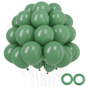 Rubfac Sage Green Balloons Latex Party Balloons 100Pcs 12 Inch Olive Green Balloons For Birthday Baby Shower Wedding Anniversary