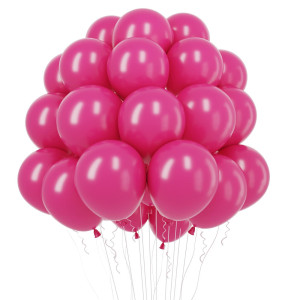 Rubfac Hot Pink Balloons Latex Party Balloons 100Pcs 12 Inch Helium Balloons For Valentines Day Wedding Birthday Baby Shower An