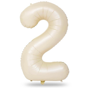 Cream 2 Balloons 40 Inch Giant Helium Foil Number 09 Beige 2Th Birthday Balloon For Boys Girls Self Inflating White Sand Digi