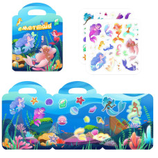 Reusable Sticker Book For Kids Toddlers 24 Years Mermaid Dressup Theme Activity Books For Kids Toddler Girls 135 Travel Car