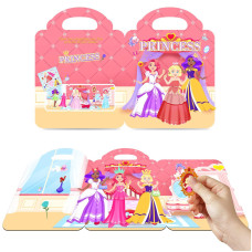 Reusable Sticker Book For Kids 24 Princess Sticker Book For Girls Travel Toys For Toddlers Perschool Learning Sticker Toys F