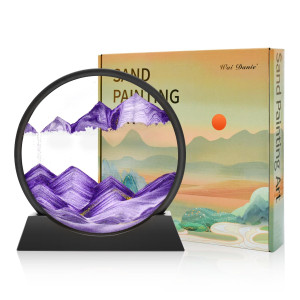 Wai Danie Moving Sand Art Picture 3D Hourglass Deep Sea Sandscape Liquid Motion Display Painting Flowing Sand Frame Relaxing Des