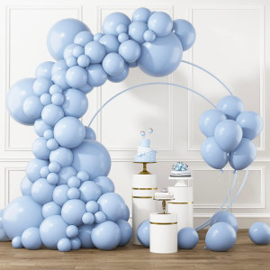 Rubfac Pastel Blue Balloons Different Sizes 105Pcs 5101218 Inch For Garland Arch Light Blue Latex Balloons For Birthday Part