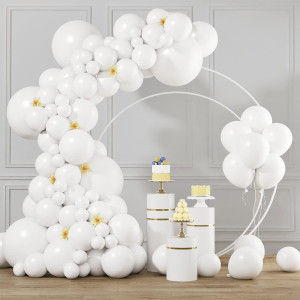 Rubfac White Balloons Different Sizes 105Pcs 5101218 Inch For Garland Arch Party Latex Balloons For Happy New Year Decoratio