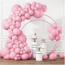 Rubfac Pastel Pink Balloons Different Sizes 105Pcs 5101218 Inch For Garland Arch Pink Latex Balloons For Birthday Wedding B