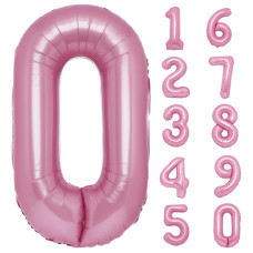 40 Inch Giant Macaron Pink Number 0 Balloon Helium Mylar Foil Number Balloons For Birthday Party Birthday Decorations For Kids