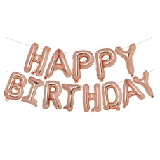 Pigetale Happy Birthday Balloons Banner 16 Inch Mylar Foil Birthday Letters Balloons Sign Inflatable Reusable Air Balloons For