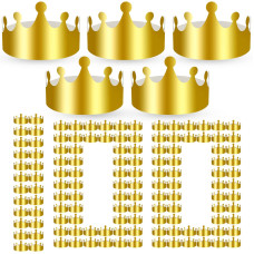 Crtiin 100 Pieces Paper Crowns Gold Birthday New Year Crowns Party Crown Bulk Paper Hats Supplies For Adultselegant Style