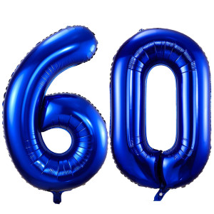 Navy Blue 60 Balloon Numbers 40 Inch Dark Blue 60 Birthday Balloons Large Foil Mylar Balloons Number 60 For Birthday Party Anniv