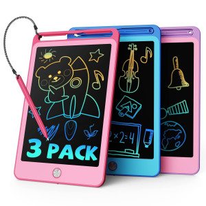 Tekfun 3 Pack Lcd Writing Tablet For Kids 85 Inch Bluepinkpurple Doodle Board Drawing Board Reusable Drawing Tablet With Lan