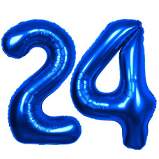 40 Inch Number 24 Balloon Blue Jumbo Giant Big Large Number 24 Foil Mylar Blue Balloons 42Th Birthday Party Anniversary Decorati